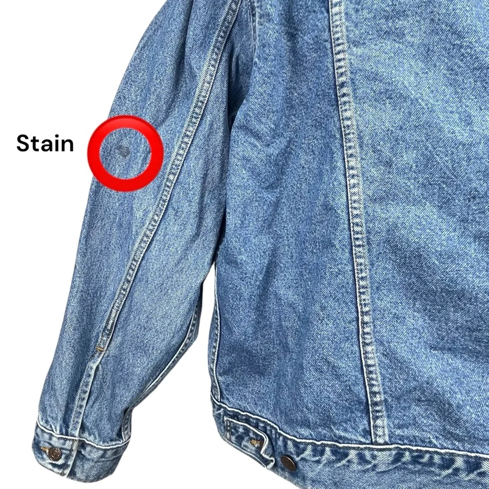 Levi's Men's XL‎ Vintage 90s Blue Denim Trucker Jacket 100% Cotton Made in USA - Picture 5 of 8